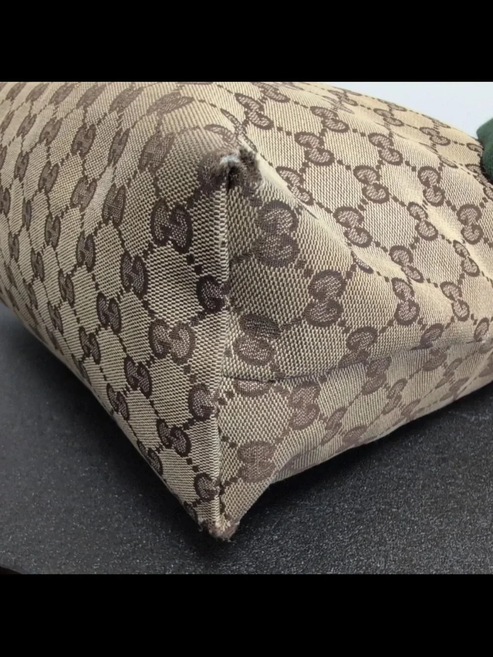 Gucci Beige & Brown Monogram Messenger Bag